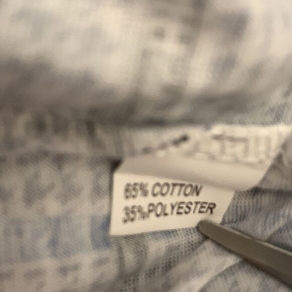 Ya Oi Medium FASHION Blue Gray Pajama Top V Neck Collar Button Front Long Sleeve - Picture 9 of 9